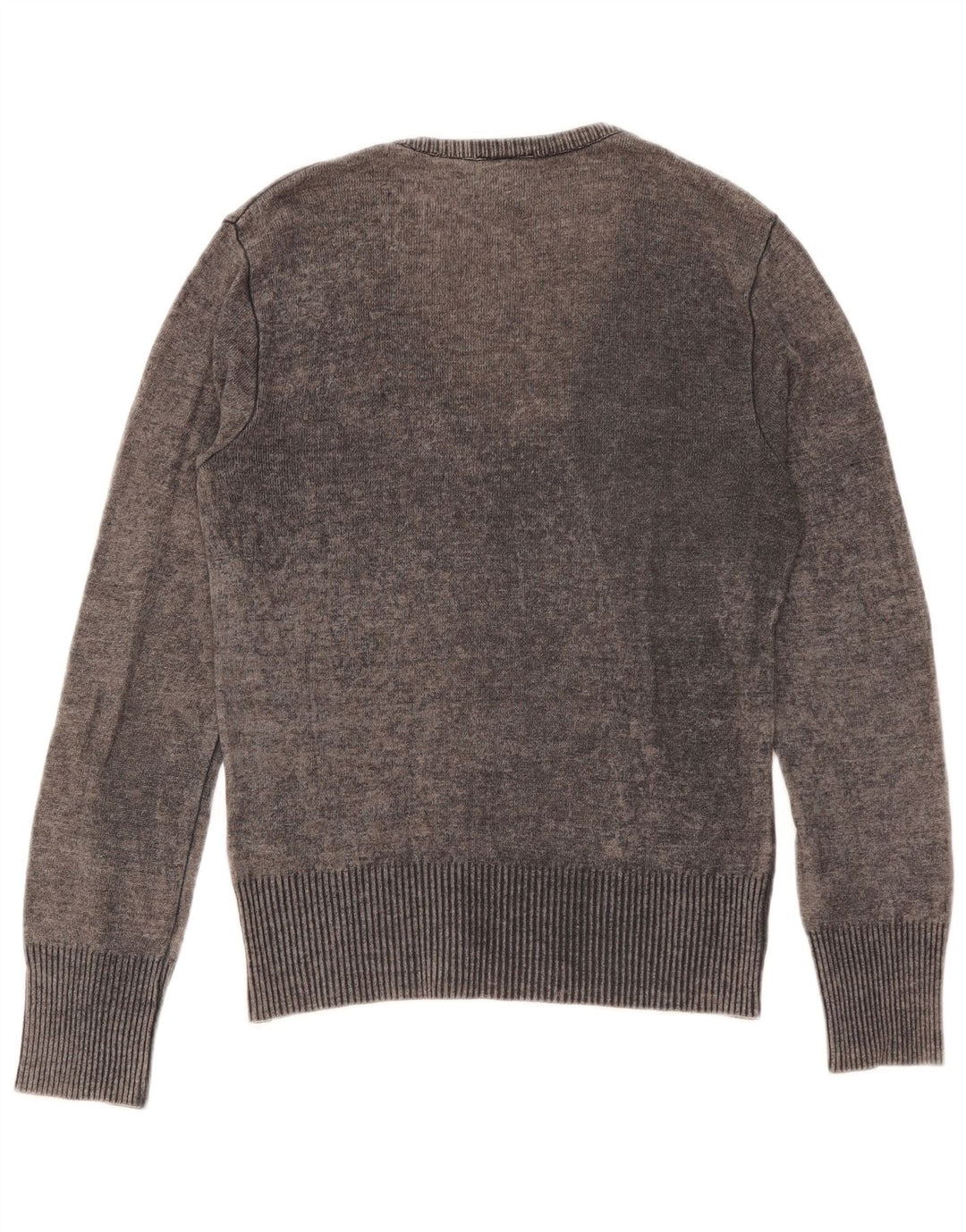 Dolce & Gabbana Pull graphique à col en V pour femme IT 44 Laine gris moyen