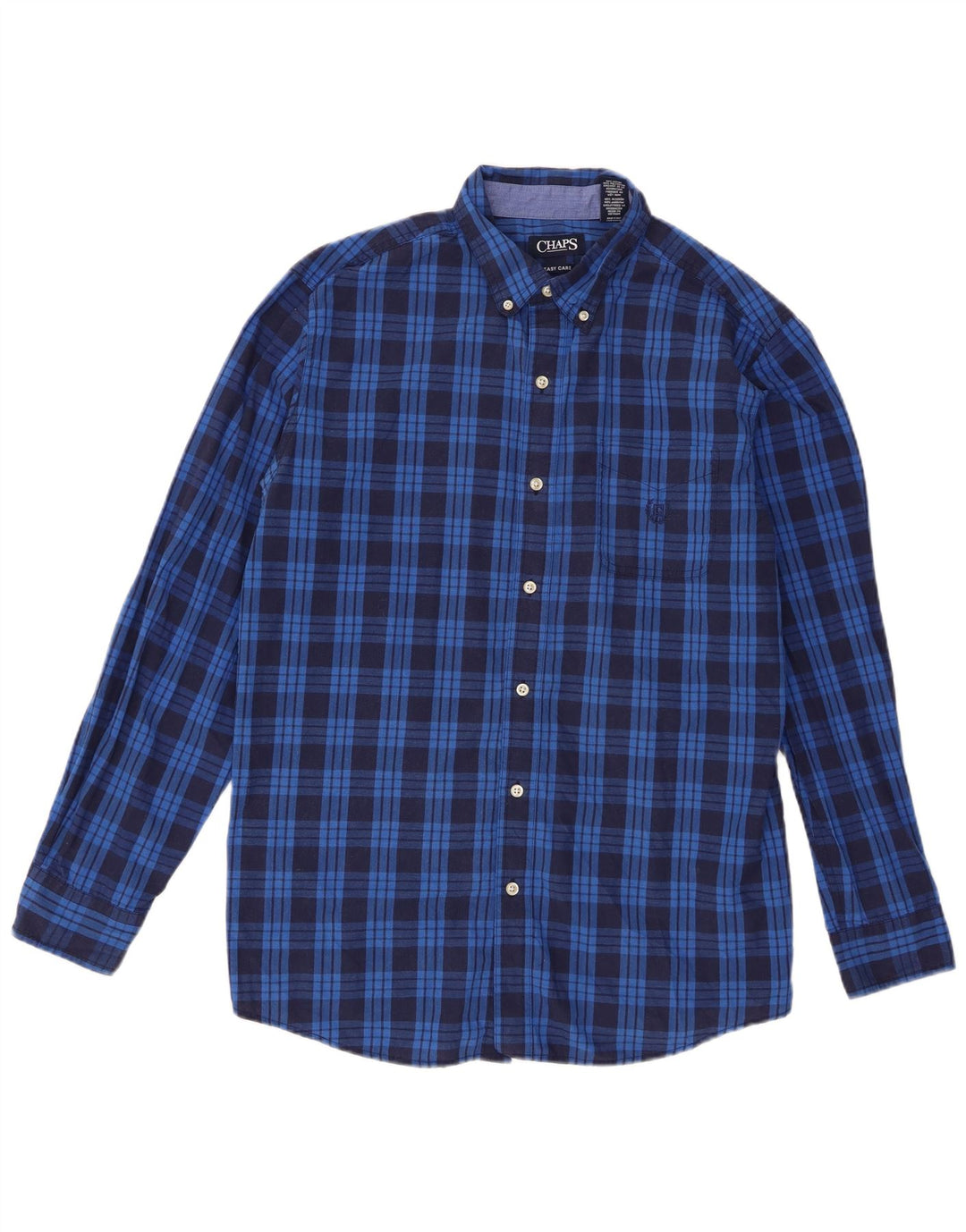 Chaps Chemise Homme Grand Carreau Bleu Coton