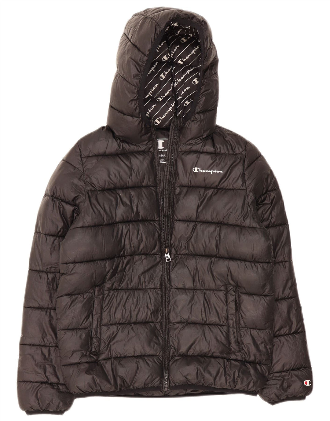 Champion Veste matelassée à capuche pour garçon 13-14 ans XL Noir Polyester