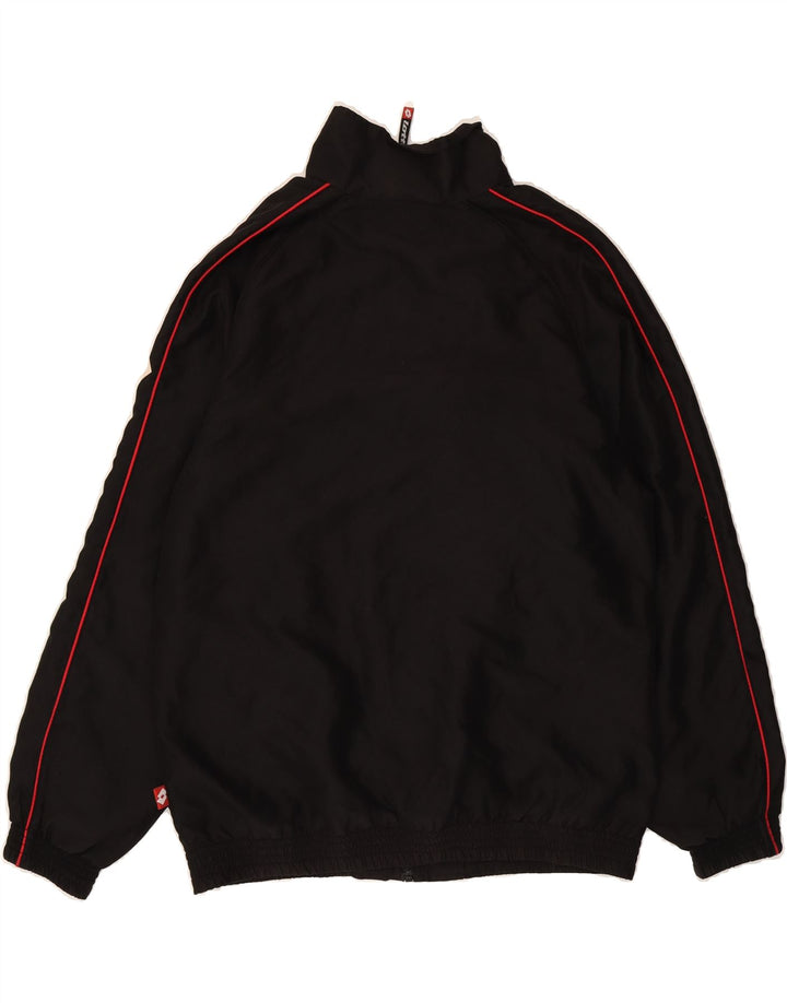 LOTTO Mens Tracksuit Top Jacket Medium Black Polyester Vintage Lotto and Second-Hand Lotto from Messina Hembry 