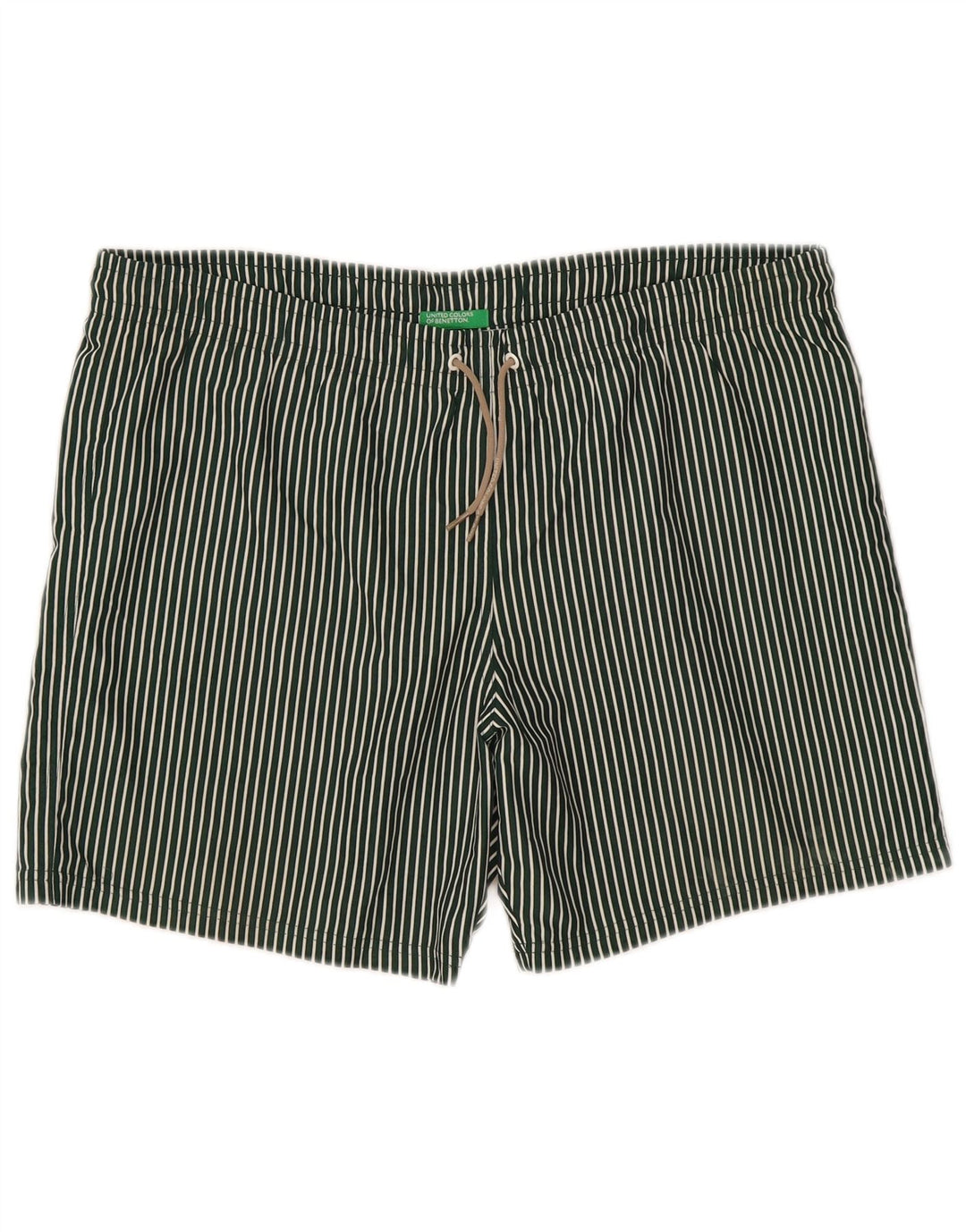 Benetton Short De Bain Homme Large Rayé Vert