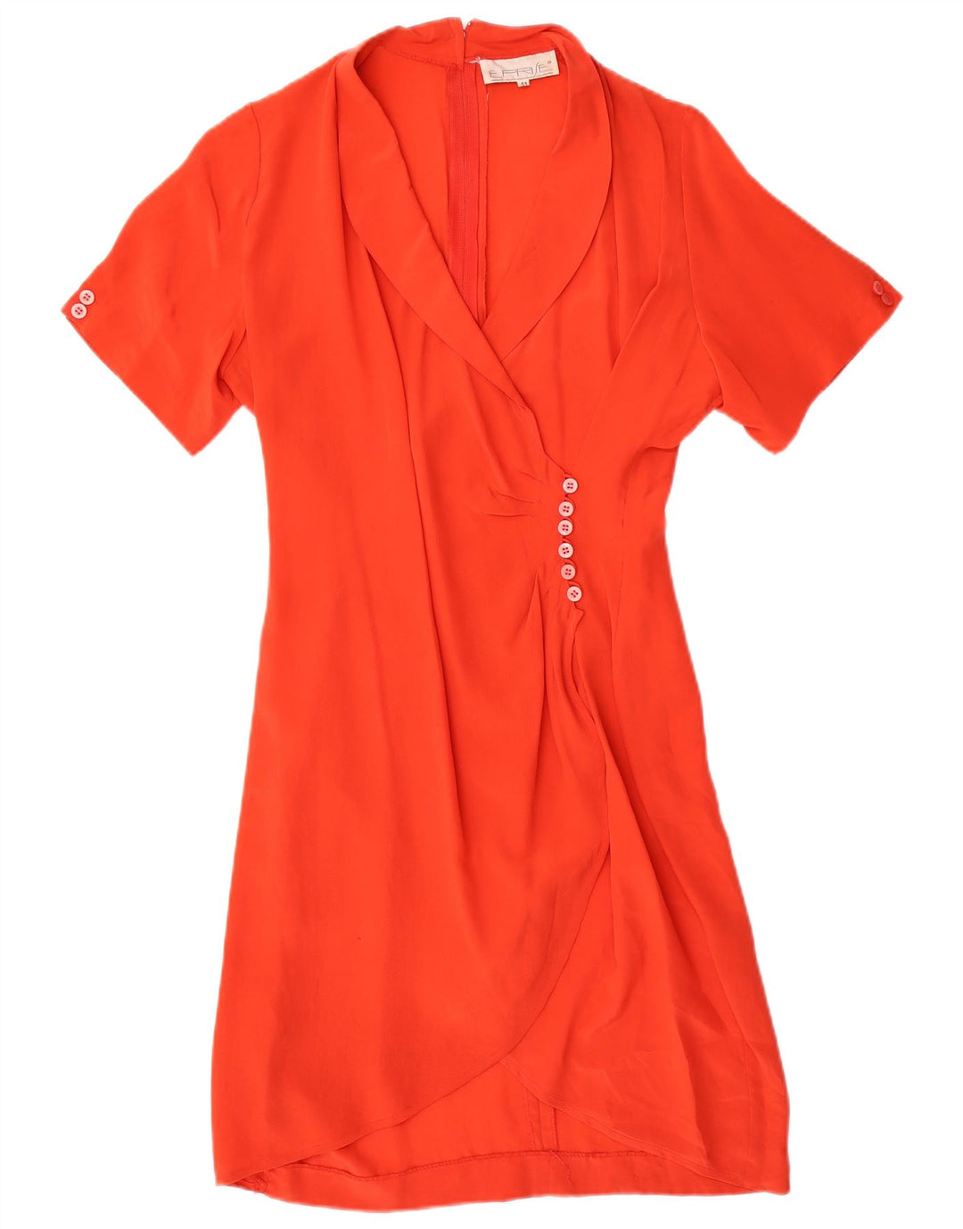 VINTAGE Robe portefeuille femme IT 44 Soie orange moyen