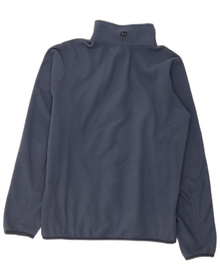 BERGHAUS Pull polaire à col zippé pour femme UK 14 Large Bleu marine