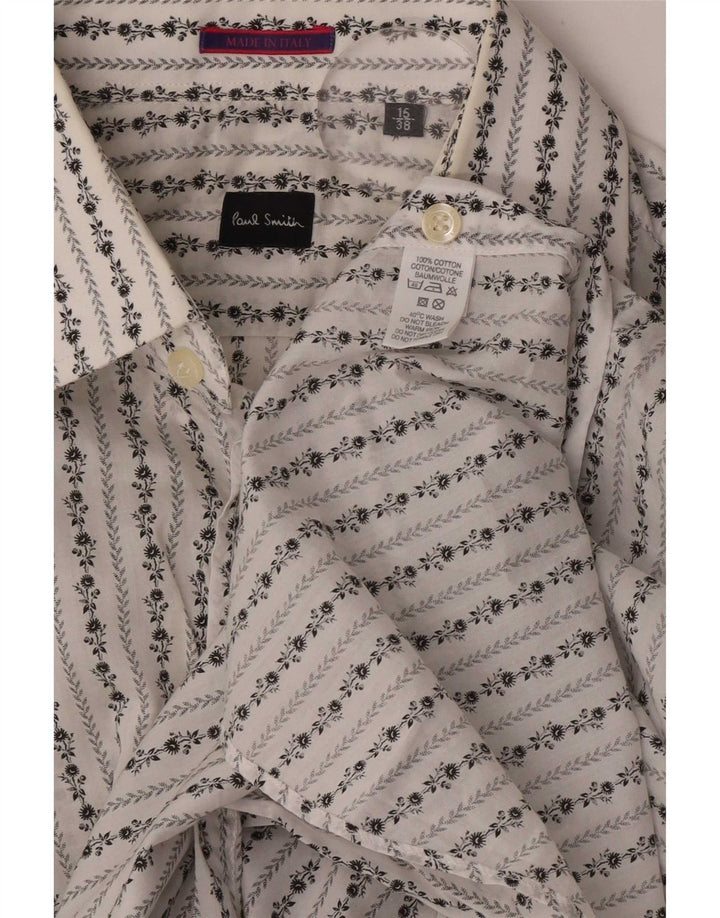 Paul Smith Chemise formelle pour homme Taille 38 15 Coton floral blanc moyen