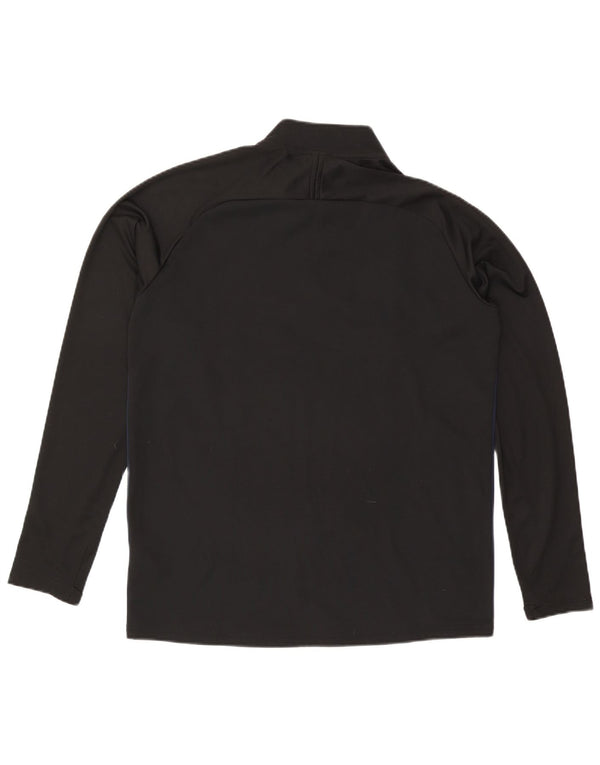 Nike Haut de survêtement Dri Fit avec col zippé et col zippé pour homme, grand, noir, color block