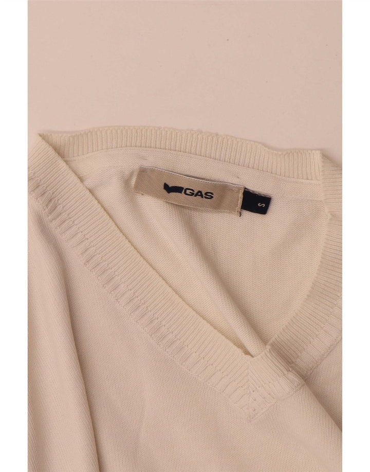 Gas Pull col V pour homme Petit Blanc