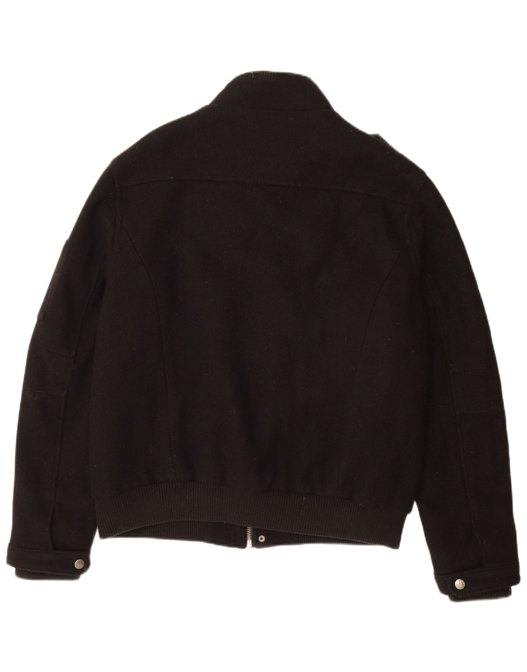 ANGELO LITRICO Veste Bomber Militaire Homme UK 42 XL Laine Noire