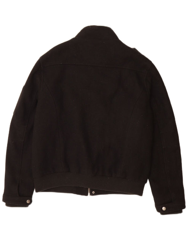 ANGELO LITRICO Veste Bomber Militaire Homme UK 42 XL Laine Noire