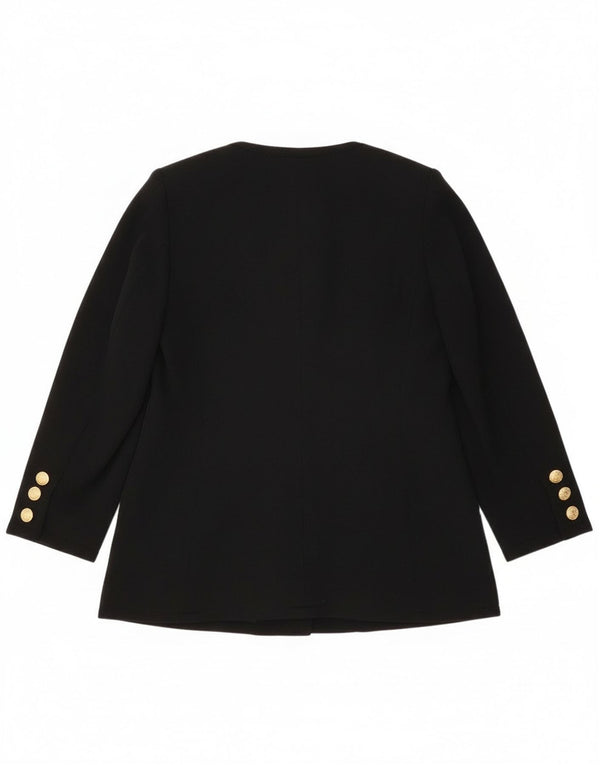 Luisa Spagnoli Veste blazer à 5 boutons pour femme UK 12 Noir moyen