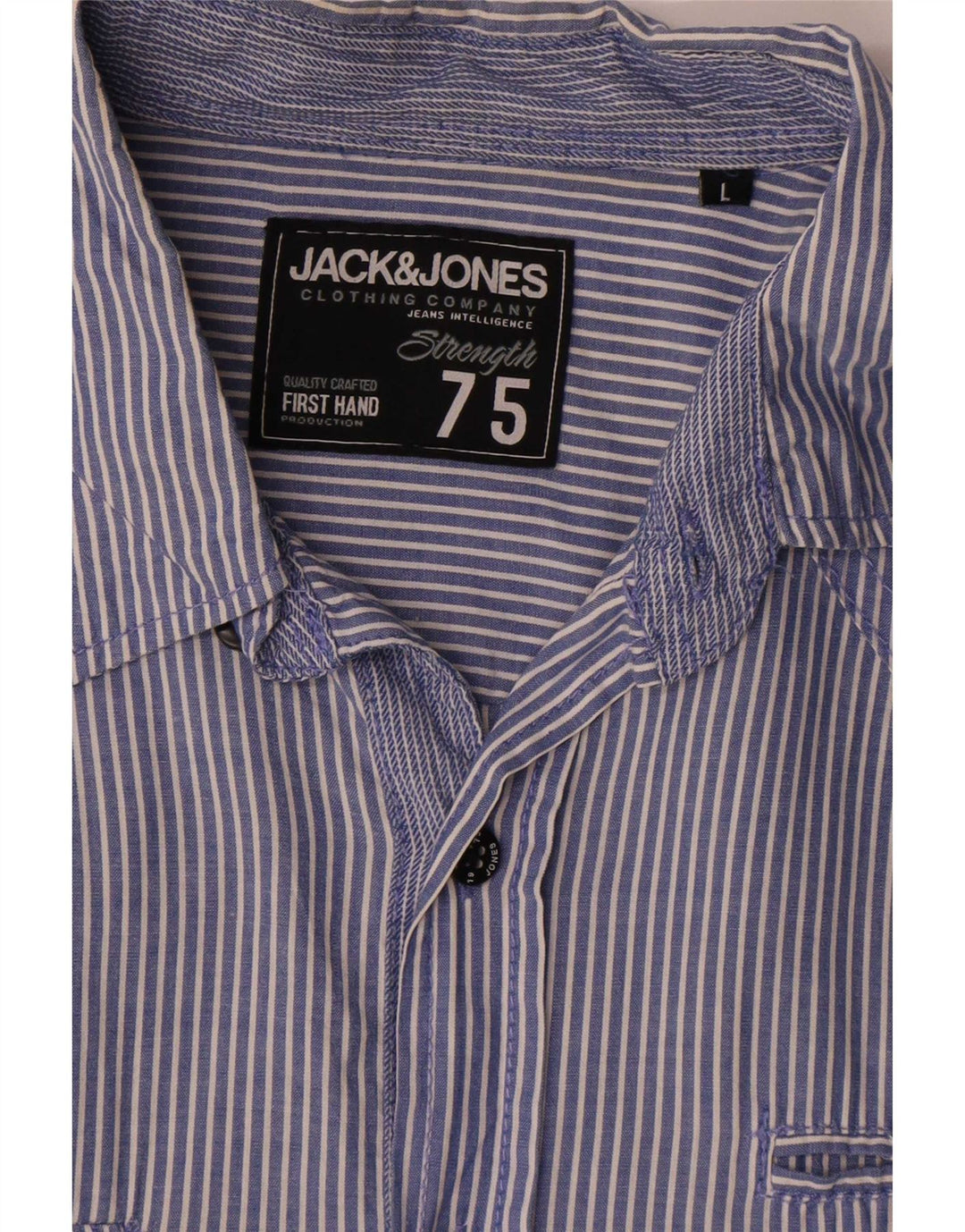 Jack & Jones Chemise à manches courtes pour homme à fines rayures bleues