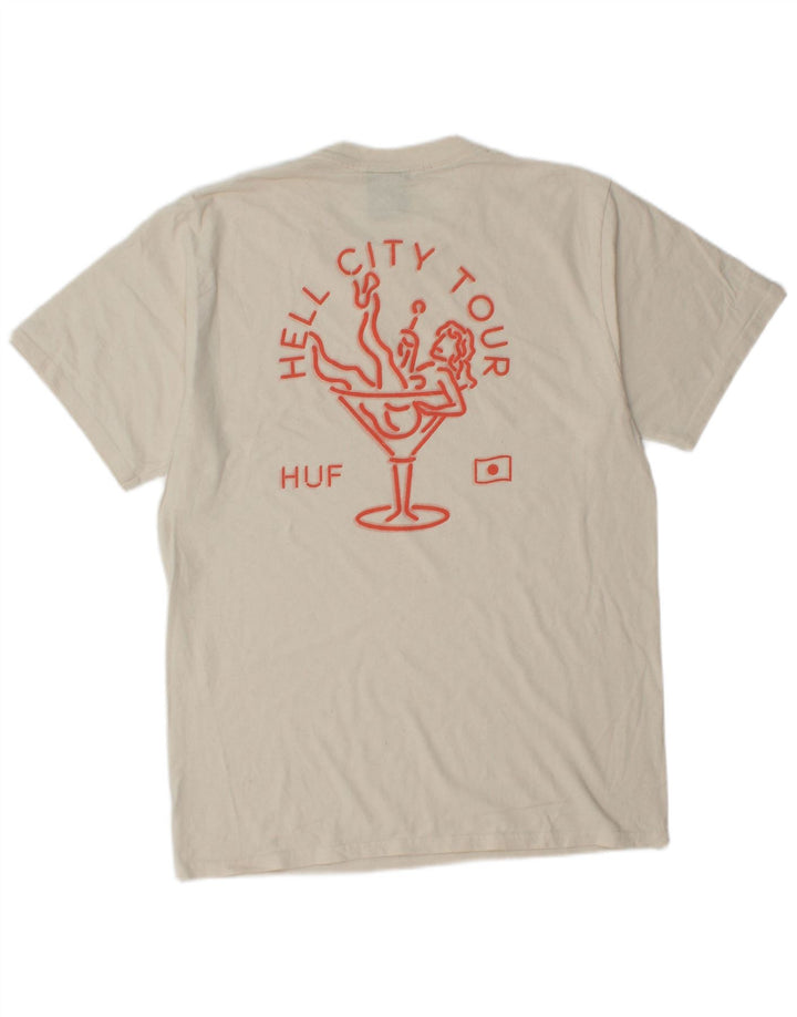 HUF T-Shirt Graphique Homme Blanc Moyen Coton