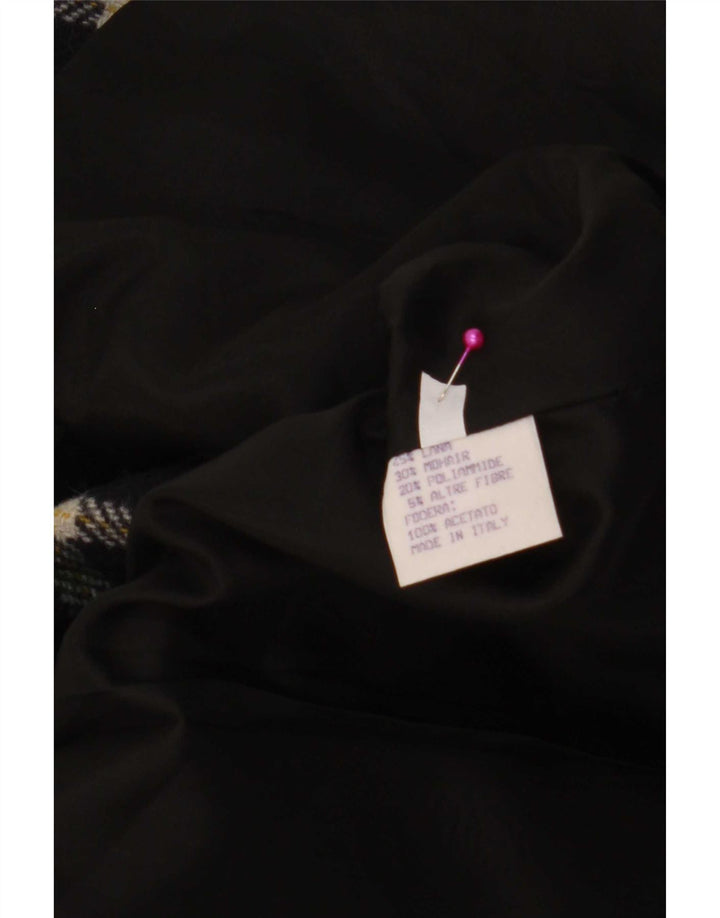 vintage Femme 2 Bouton Blazer Veste IT 44 Laine à carreaux vert moyen