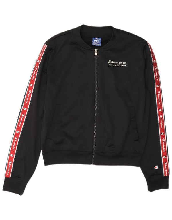 Champion Veste de survêtement graphique pour femme UK 14 Medium Black Colourblock