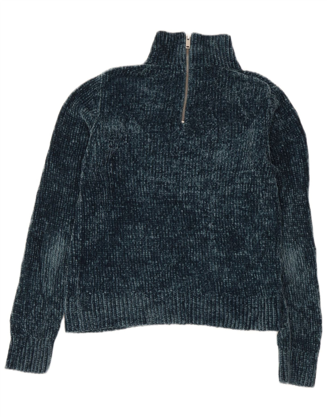 Cos Pull col zippé pour femme UK 6 XS Turquoise Polyester