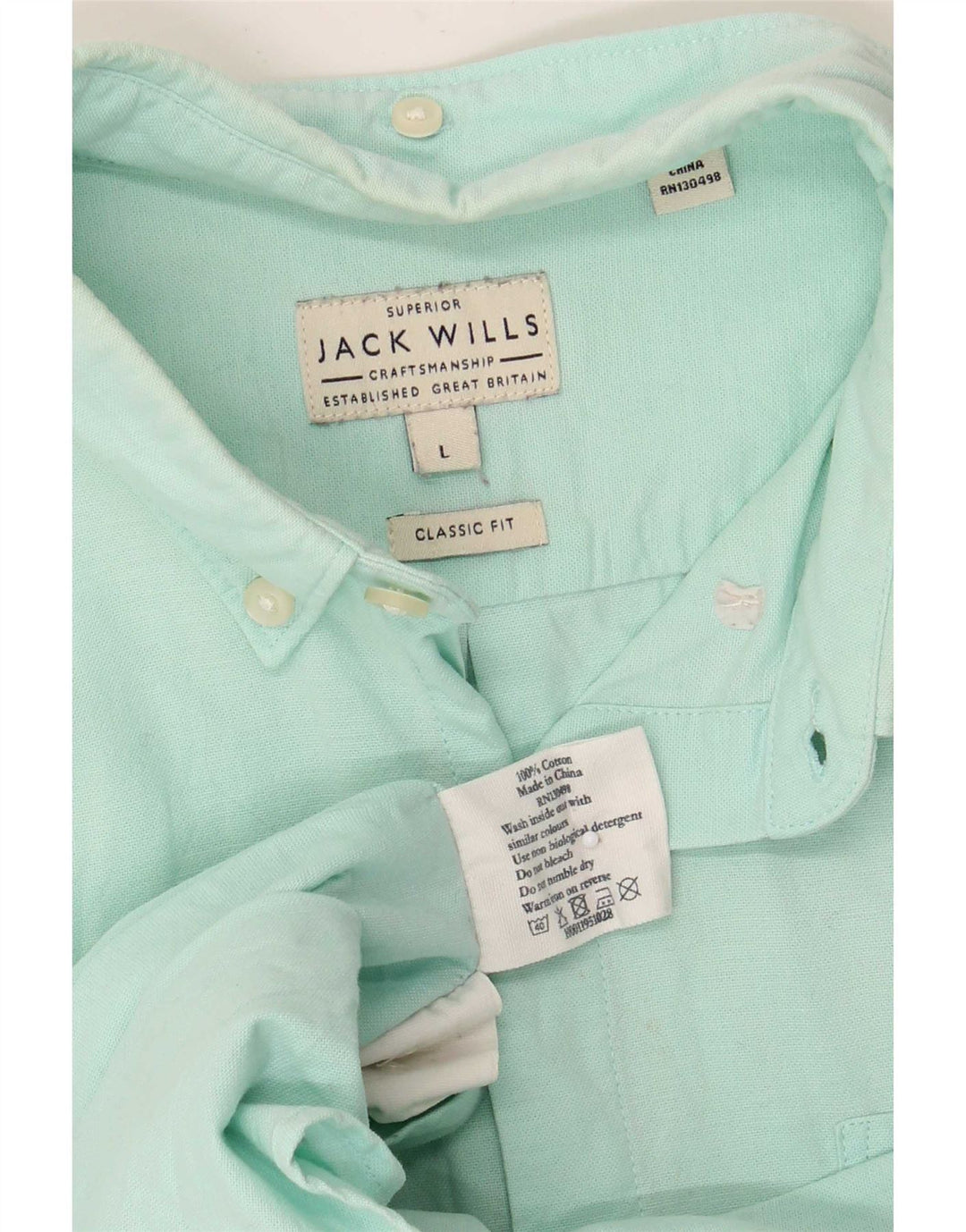 Jack Wills Chemise classique pour homme en coton turquoise Taille L