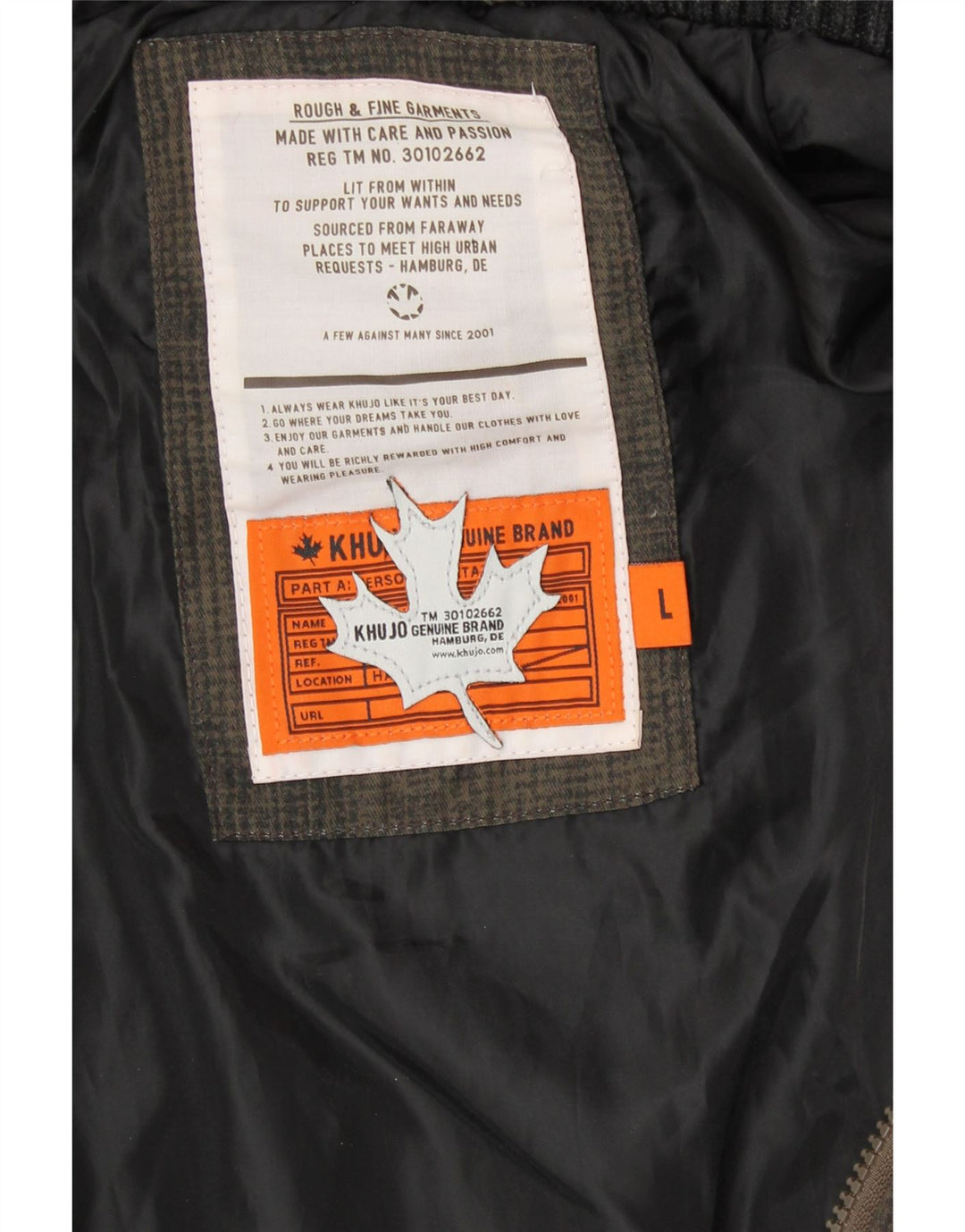 KHUJO Womens Hooded Padded Coat UK 16 Large Brown Polyester