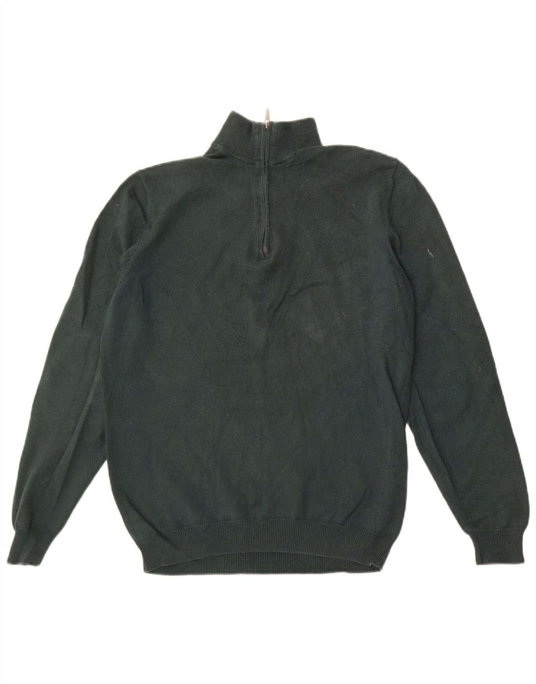 Massimo Dutti Pull Col Zippé Homme Vert Moyen Coton