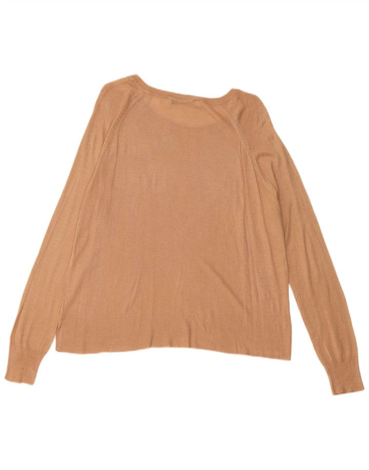 ZARA Femme Pull Col Bateau UK 14 Beige Moyen