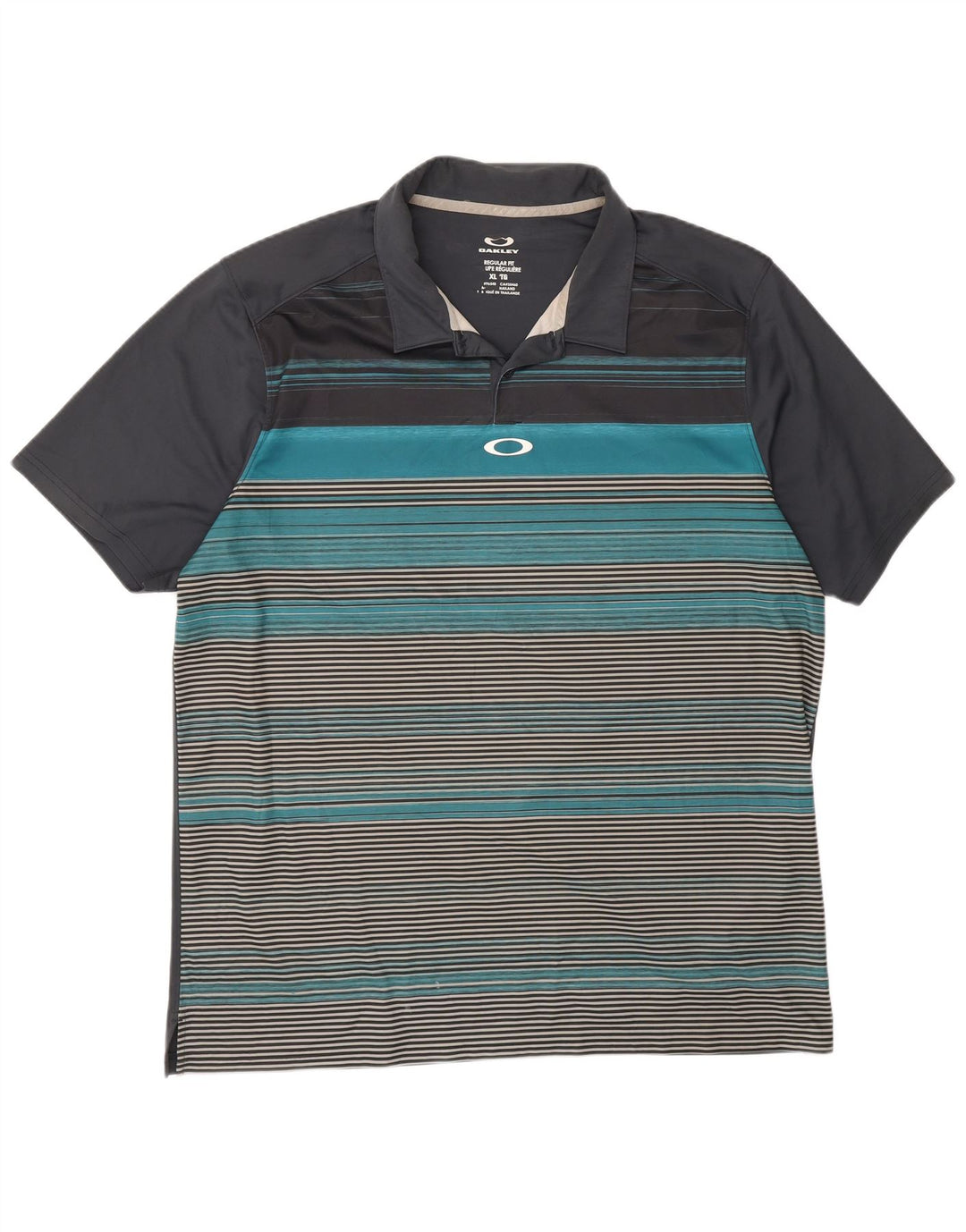 Oakley Polo coupe classique pour homme XL gris rayé