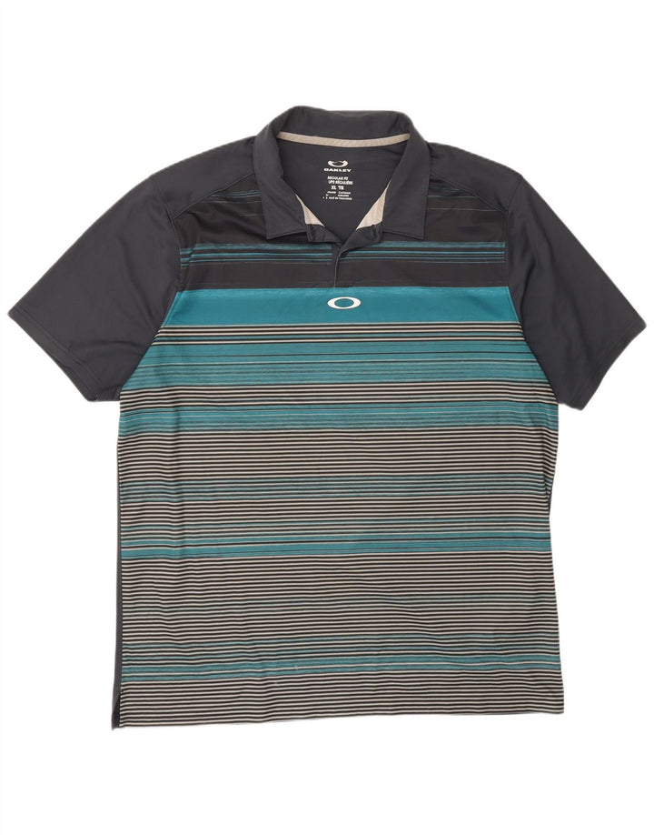 Oakley Polo coupe classique pour homme XL gris rayé
