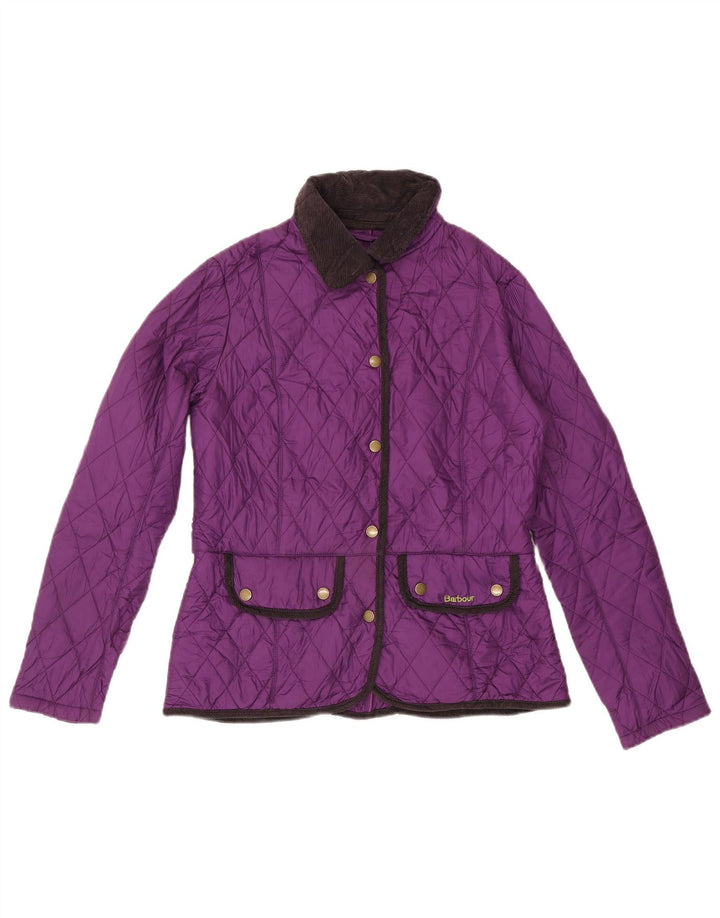 Veste matelassée Barbour pour femme UK 12 Polyester color block violet moyen