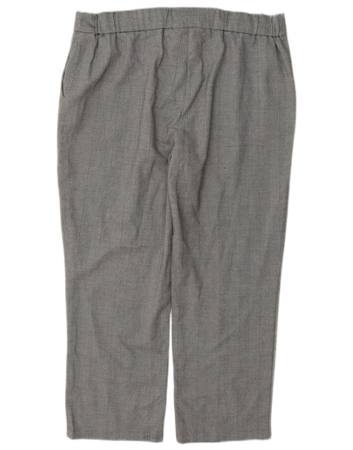 Marks & Spencer Pantalon court pour femme UK 14 Large W34 L24 Gris Polyester