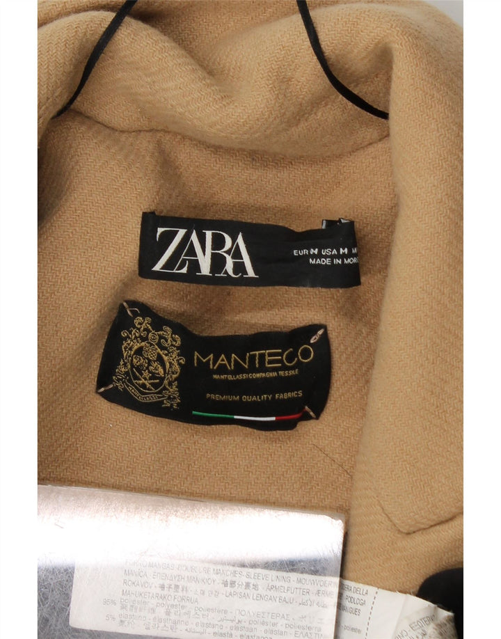 Zara Manteau croisé pour femme UK 14 Polyester beige moyen
