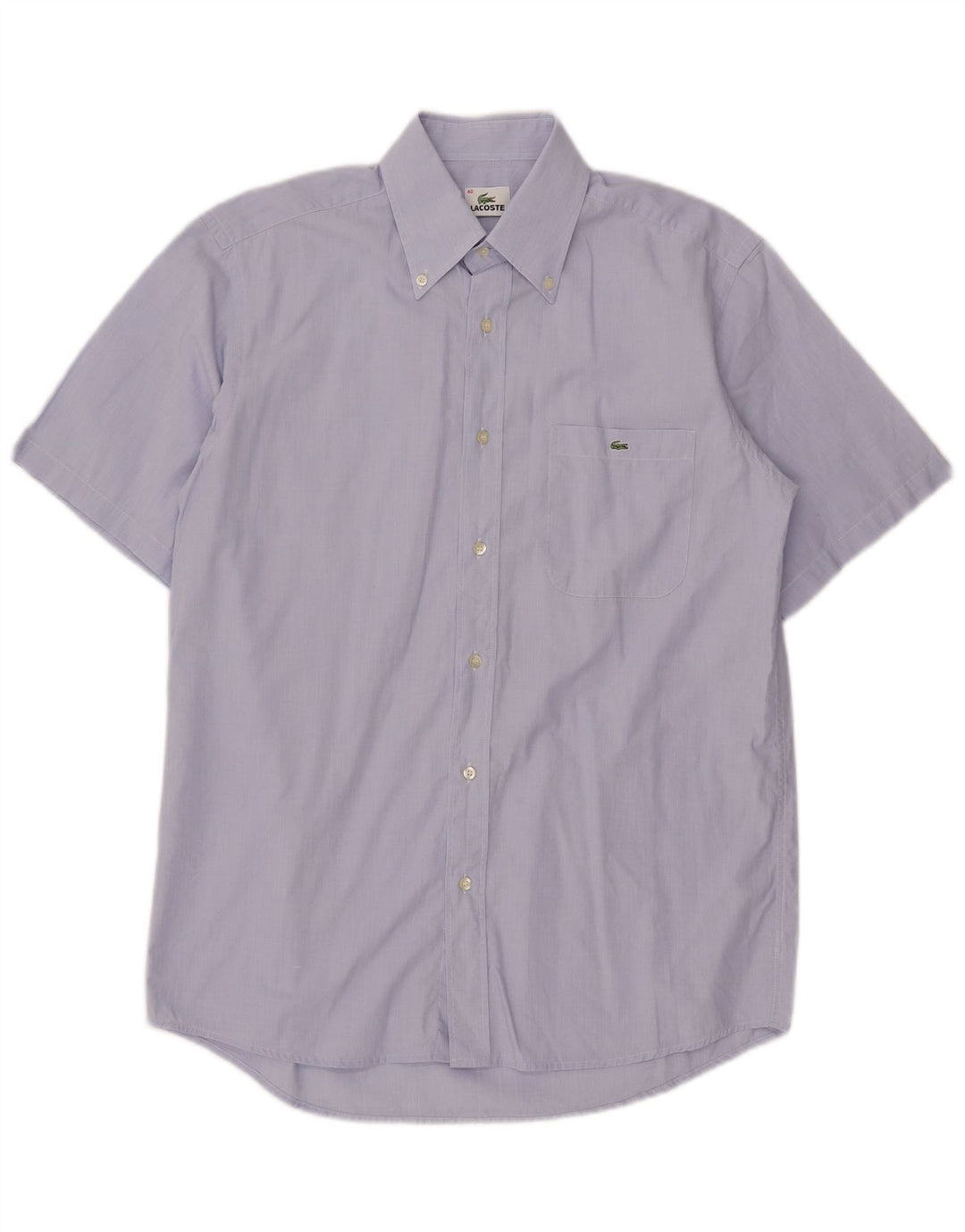 Lacoste Chemise à manches courtes pour hommes Taille 40 Coton bleu moyen
