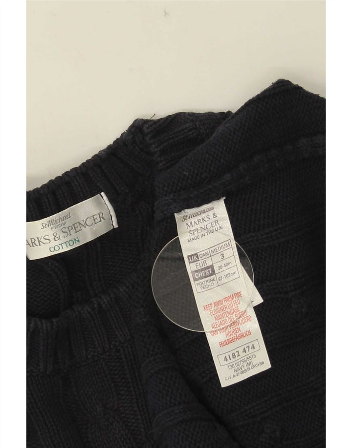 Marks & Spencer Pull col rond homme bleu marine moyen coton