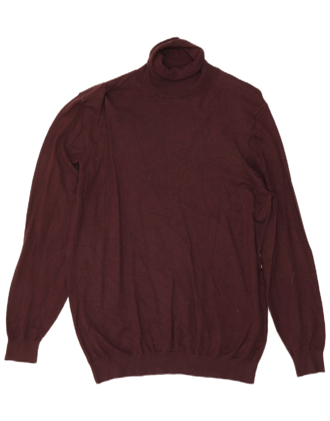 Zara Pull Col Roulé Homme Bordeaux Moyen