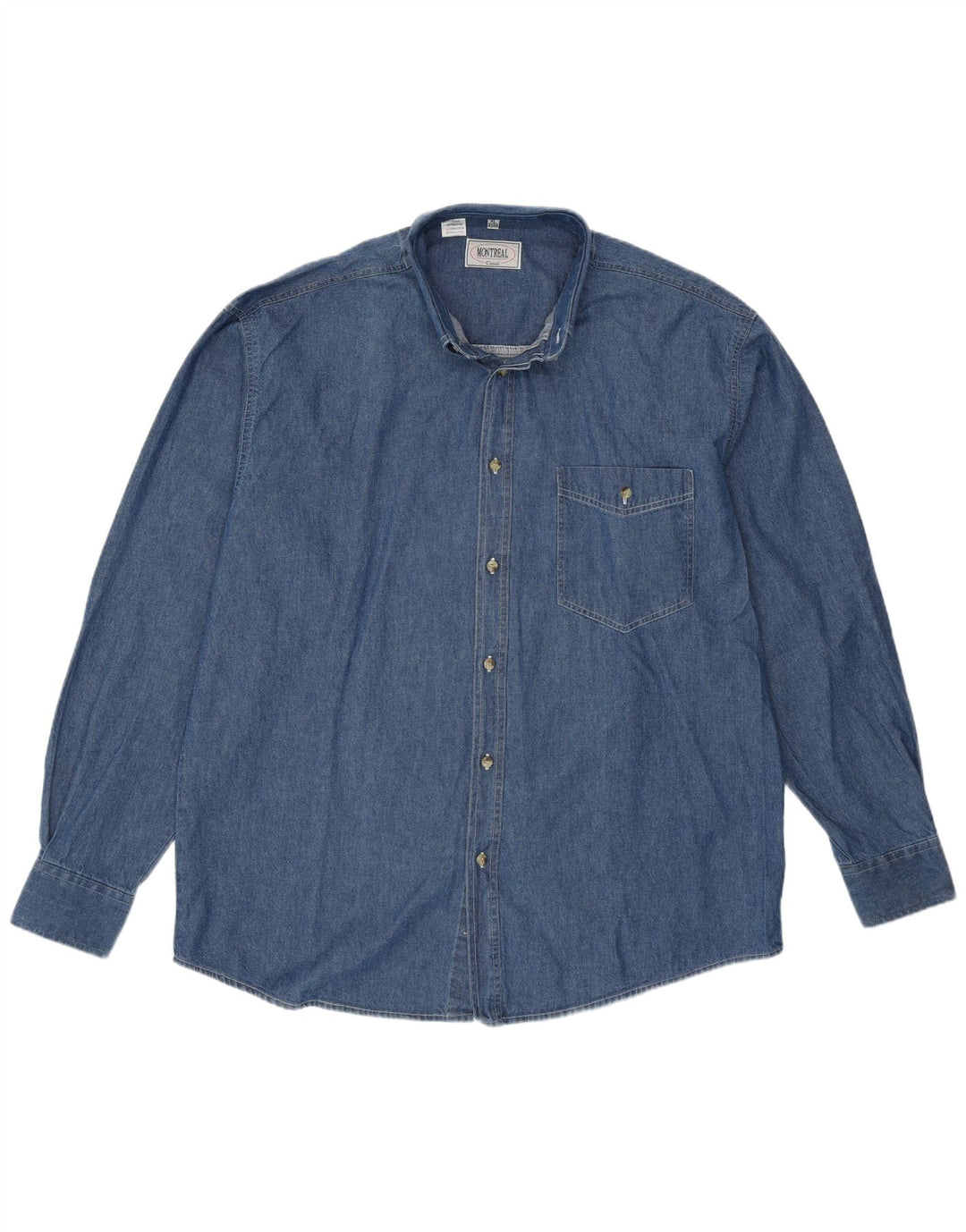 VINTAGE Chemise en denim homme Taille 43/44 XL Coton bleu