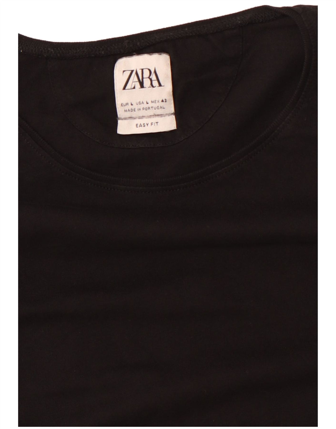 Zara Womens Easy Fit T-Shirt Top UK 14 Grand Noir