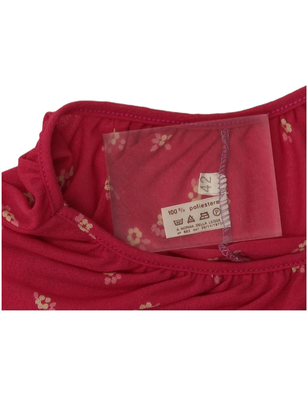 Robe tunique femme vintage EU 42 Grand polyester floral rose