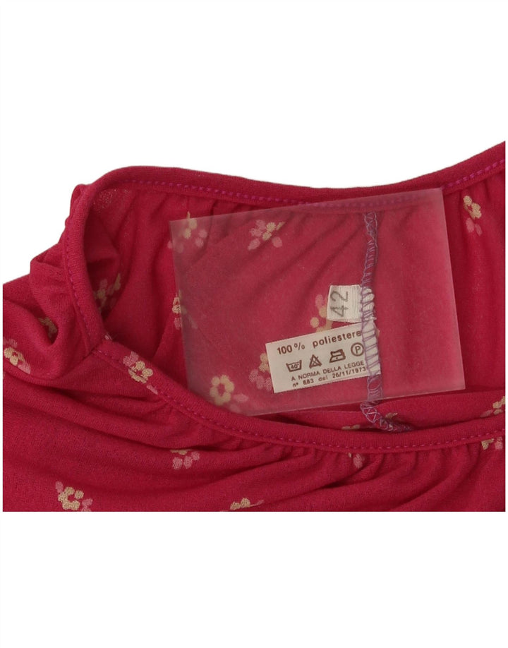 Robe tunique femme vintage EU 42 Grand polyester floral rose