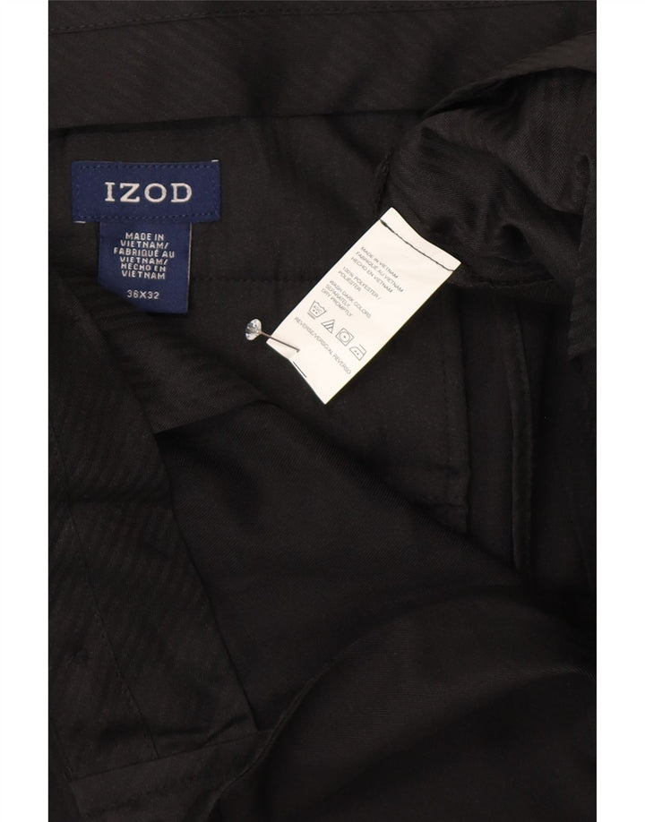 Izod Pantalon de Costume Droit Homme W36 L26 Noir Polyester