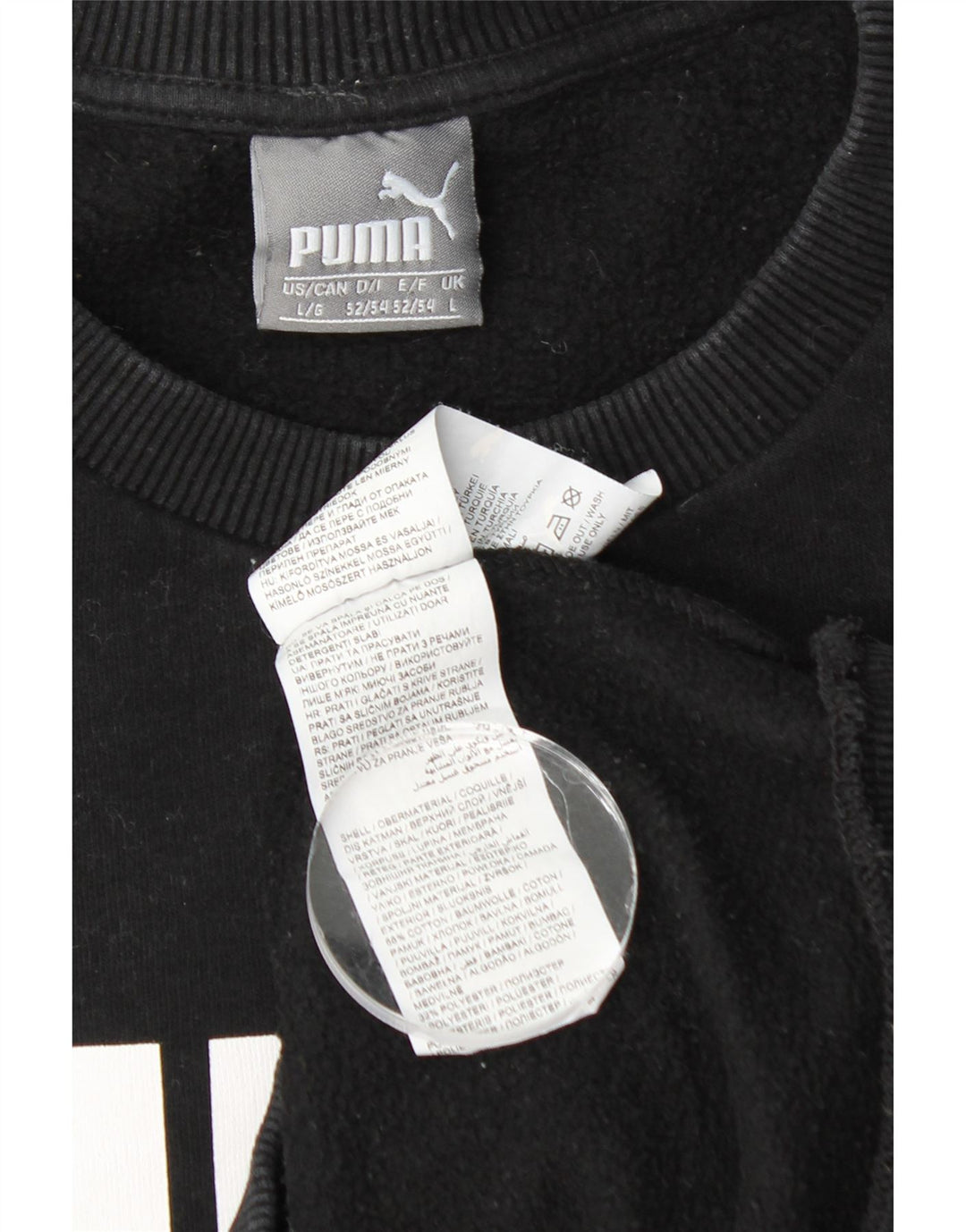 PUMA Sweat-shirt graphique pour homme en coton noir Taille L