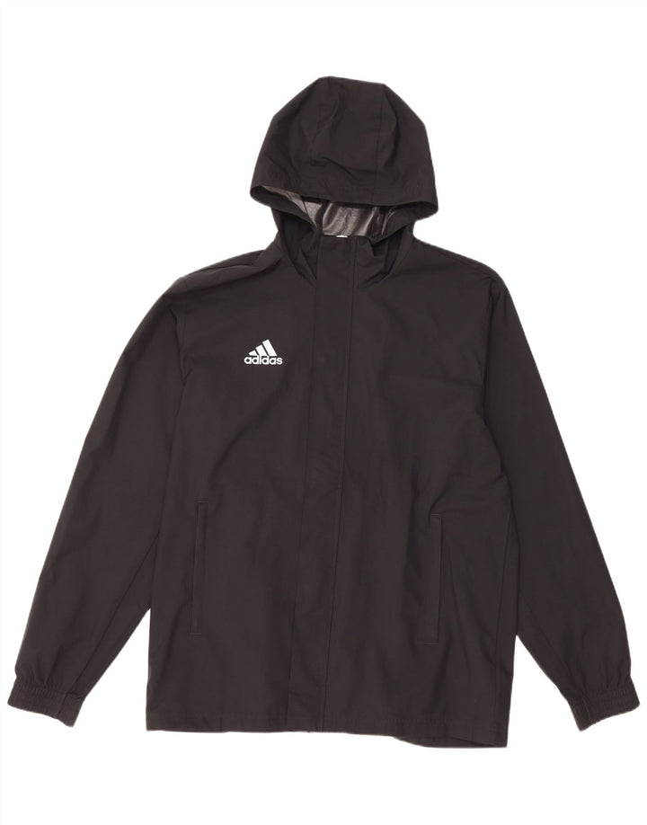 ADIDAS Veste de pluie à capuche pour homme UK 38 Medium Noir Polyester
