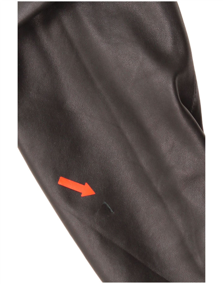 Veste en cuir femme vintage UK 14 Cuir noir moyen