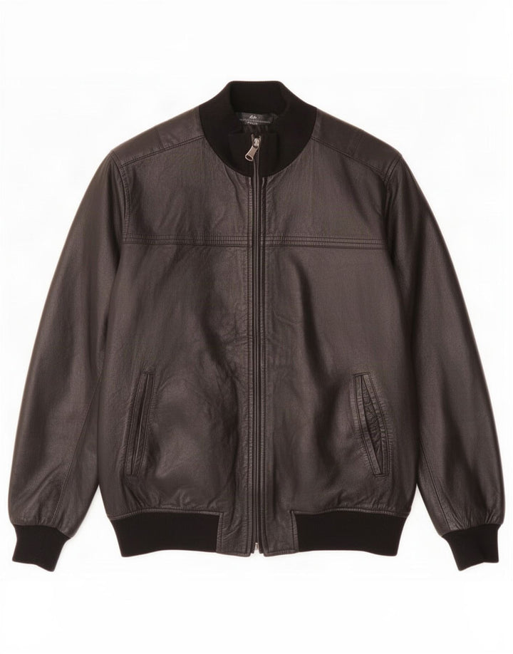 Daniele Alessandrini Veste en cuir pour homme UK 38 Medium Noir