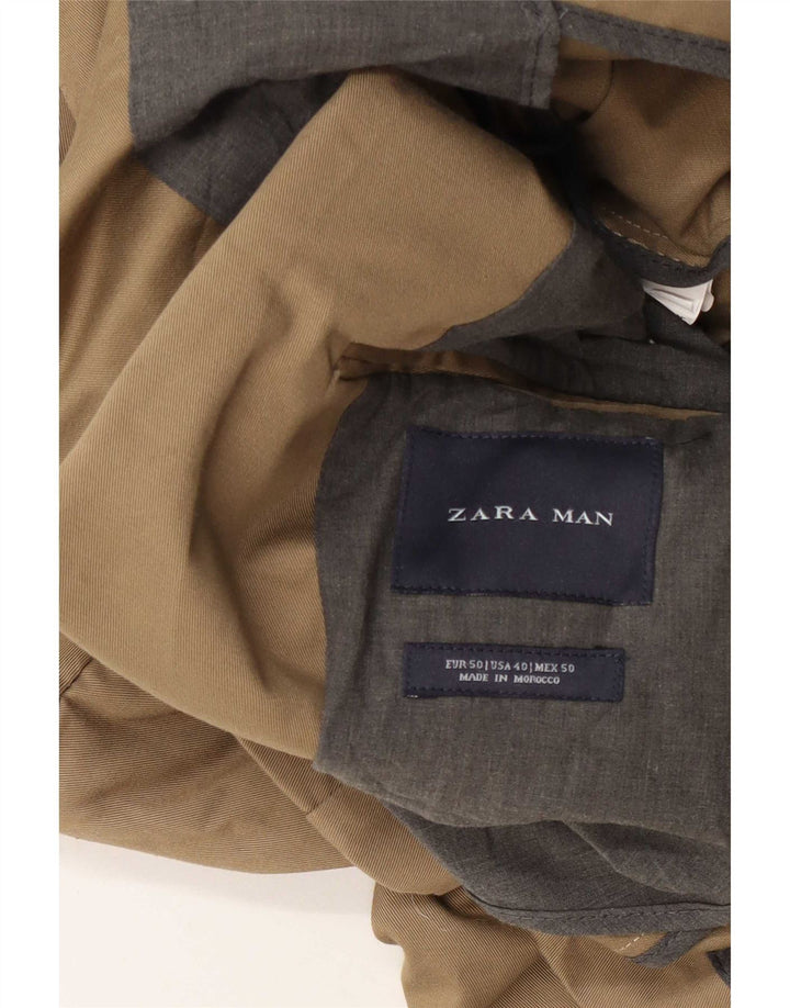 Zara Veste blazer à 2 boutons pour homme EU 50 Kaki moyen classique