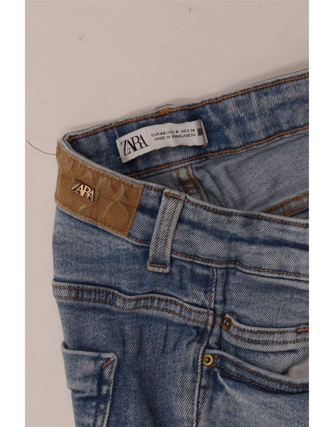 Zara Femme Jean Slim EU 40 Moyen W30 L27 Bleu Coton