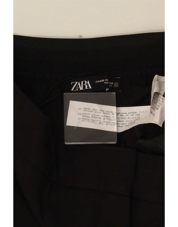 Zara Pantalon Chino Fuselé Taille Haute Femme 2XL W34 L27 Coton Noir