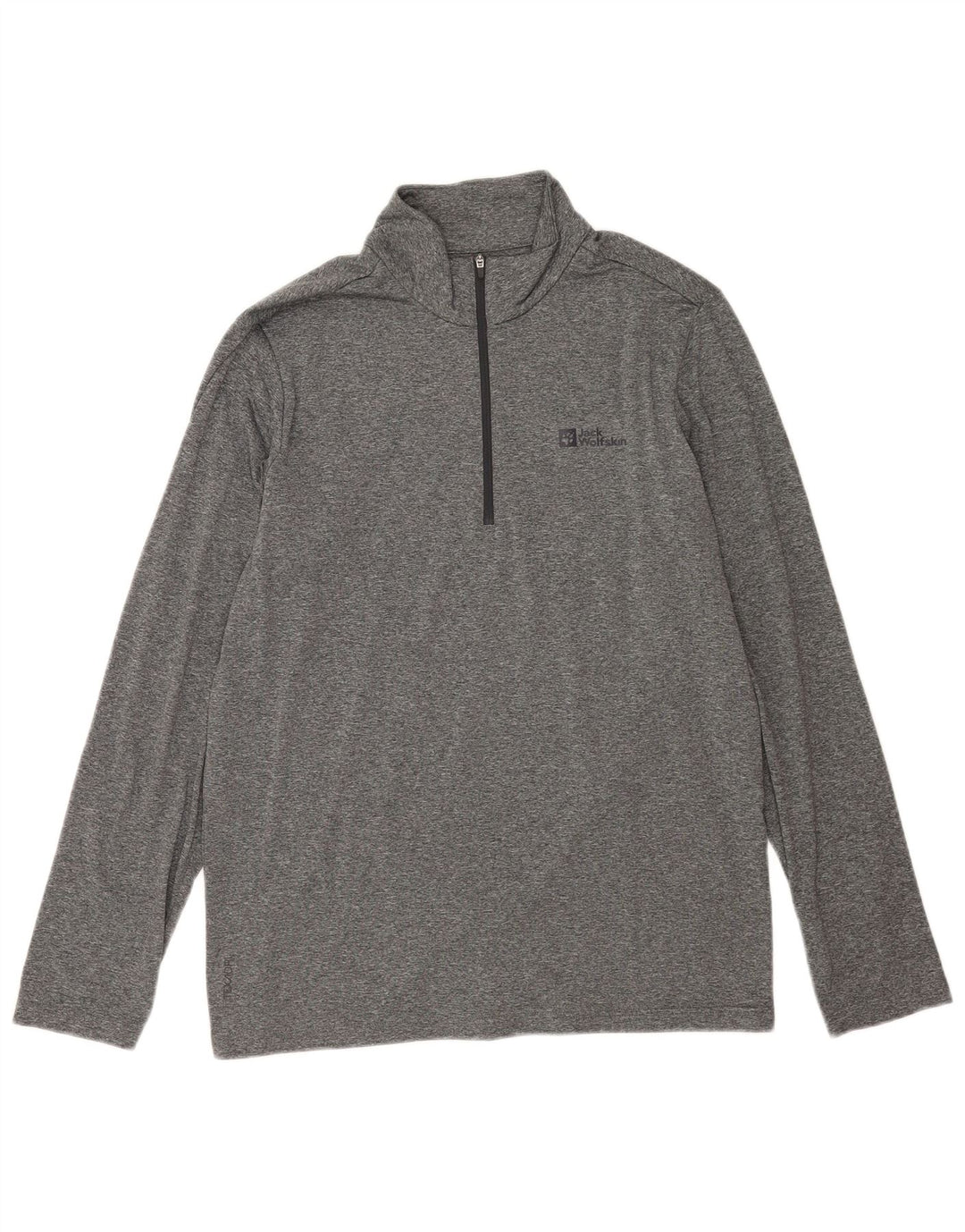 Jack Wolfskin Haut de survêtement à col zippé pour homme UK 42 Large Gris