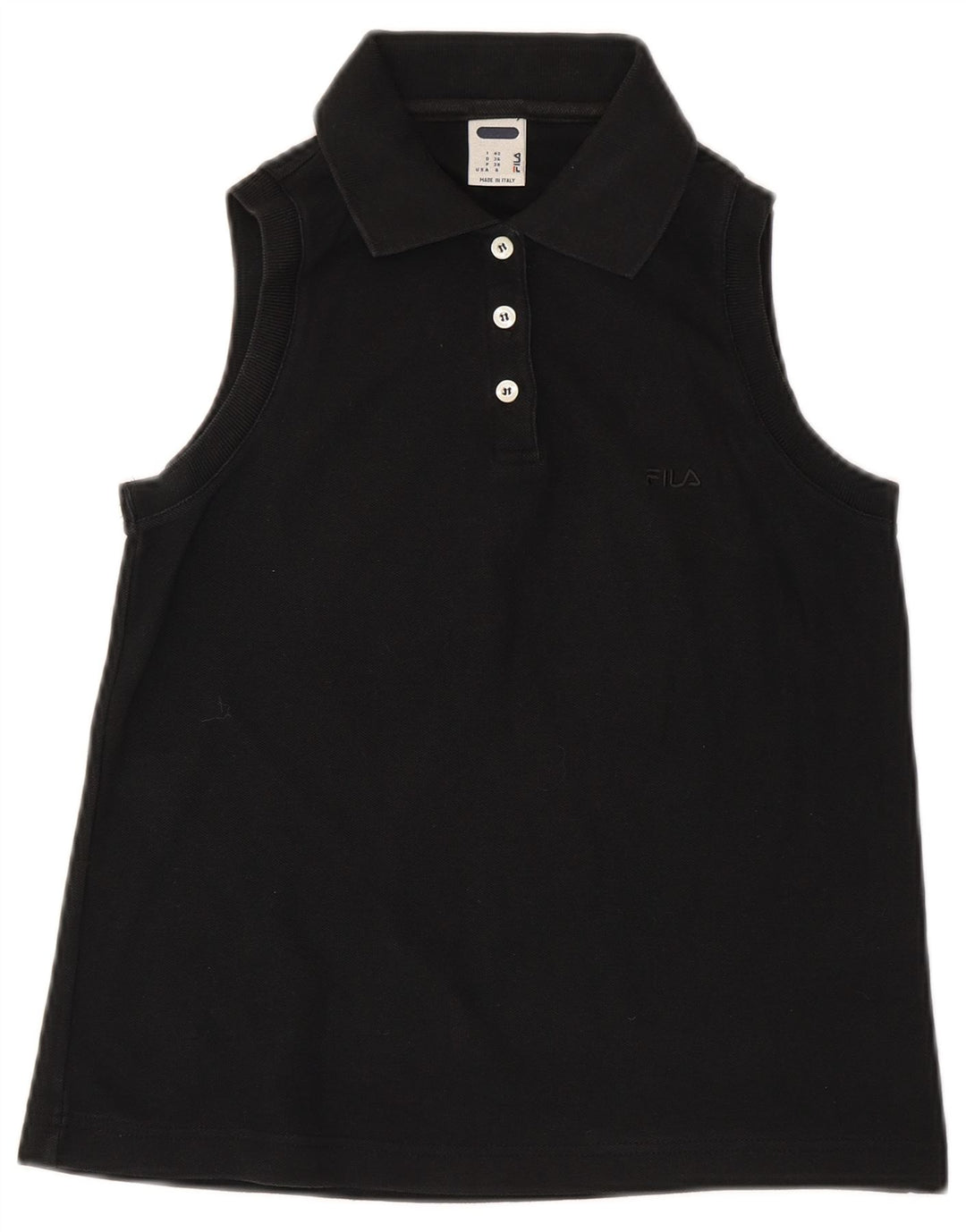 Fila Polo sans manches femme IT 42 coton noir moyen