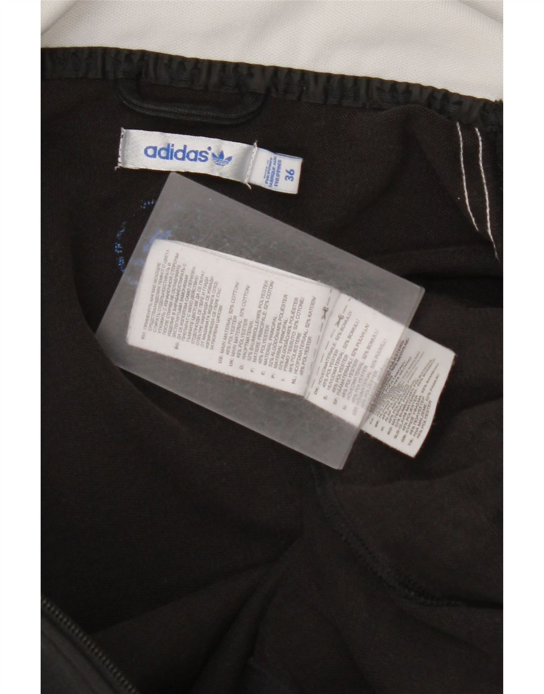 ADIDAS Veste de survêtement pour femme EU 36 Petit Noir Colourblock Coton