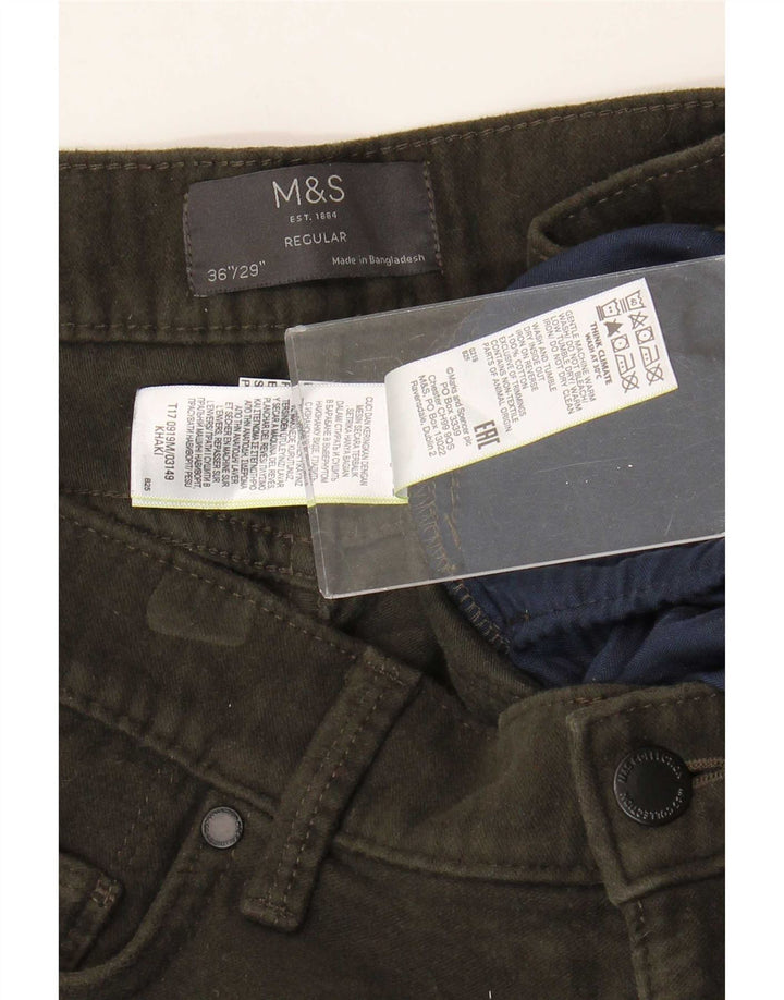 Marks & Spencer Jean droit coupe droite W36 L29 en coton kaki pour homme