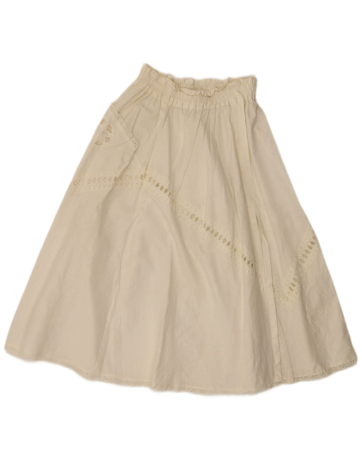 jupe évasée femme vintage W26 Petit Blanc