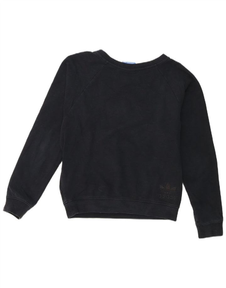 Adidas Sweat-shirt surdimensionné graphique pour femme UK 10 Petit Bleu marine