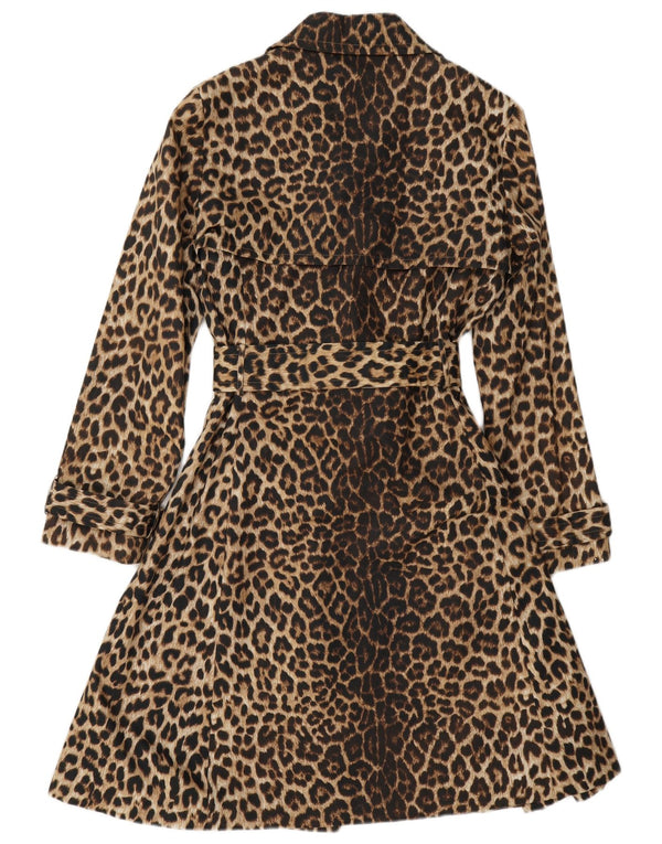 Hobbs Trench-Coat Femme UK 12 Coton Imprimé Animal Marron Moyen