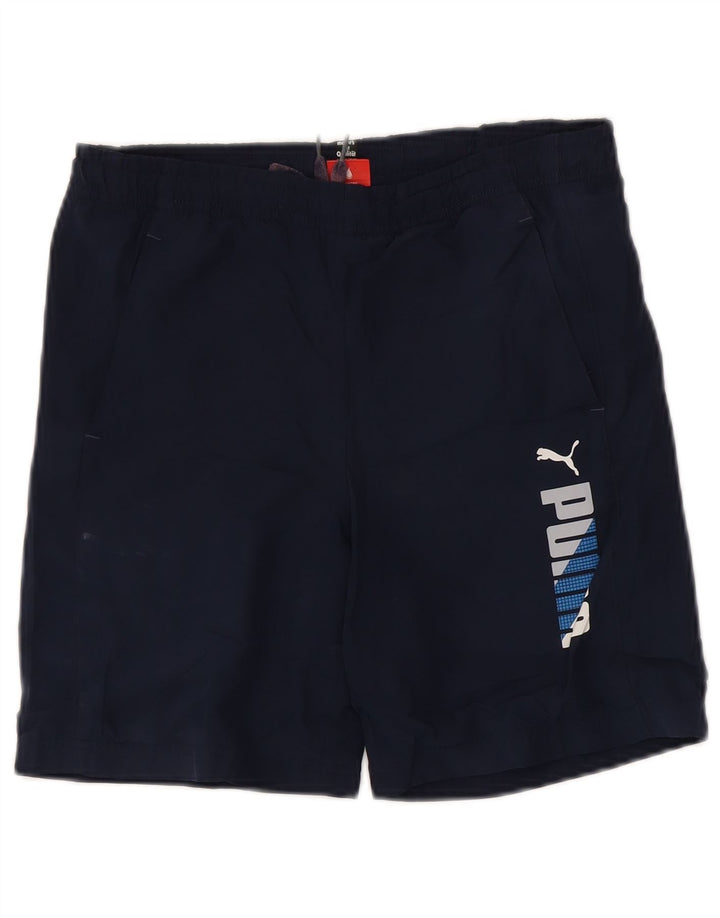 Puma Short de Sport Graphique Garçon 13-14 ans Bleu Marine Polyester